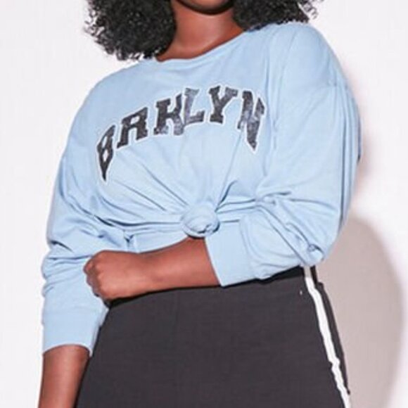 New Plus Size Brklyn Cropped Graphic Tee - Picture 5 of 5